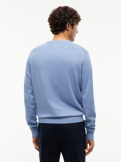 Tommy Hilfiger Pima Cotton Cashmere Crew Neck Jumper - Brisk Blue MW0MW28046_C2B_alternate4_ay