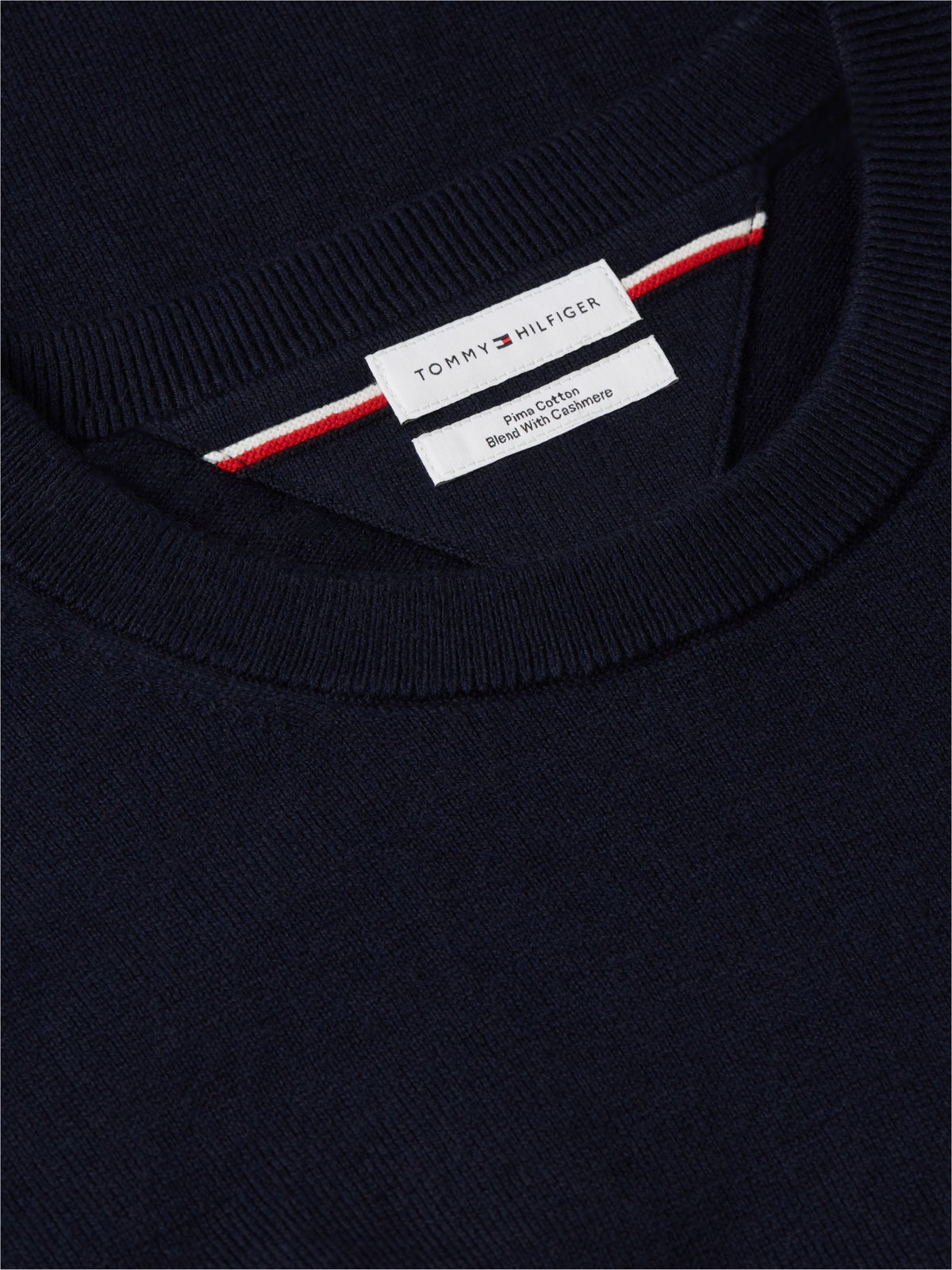 Tommy Hilfiger Pima Cotton Cashmere Crew Neck Jumper - Navy MW0MW28046_DW5_alternate5_ay