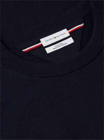 Tommy Hilfiger Pima Cotton Cashmere Crew Neck Jumper - Navy MW0MW28046_DW5_alternate5_ay