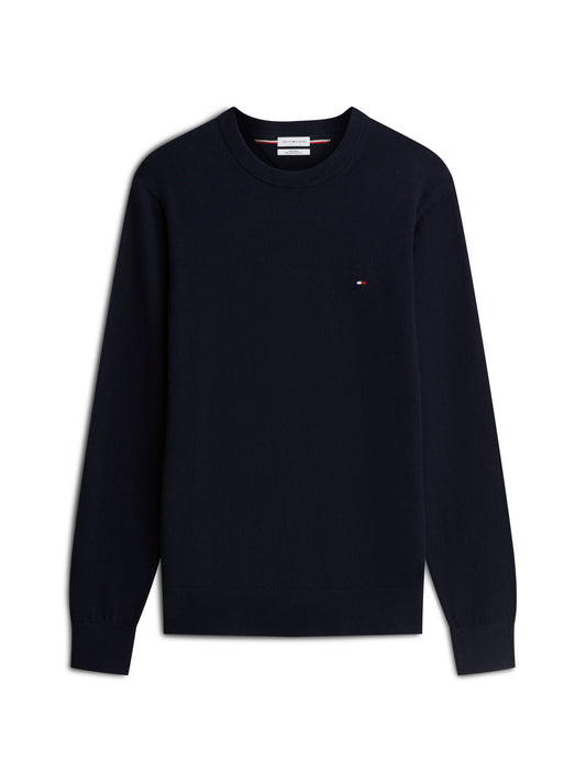 Tommy Hilfiger Pima Cotton Cashmere Crew Neck Jumper - Navy MW0MW28046_DW5_main_ay