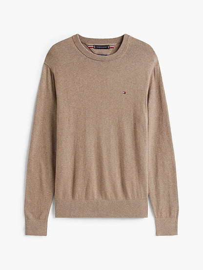 Tommy Hilfiger Crew Neck Jumper With Cashmere - Coastal Taupe Heather MW0MW28046_HI3_alternate4