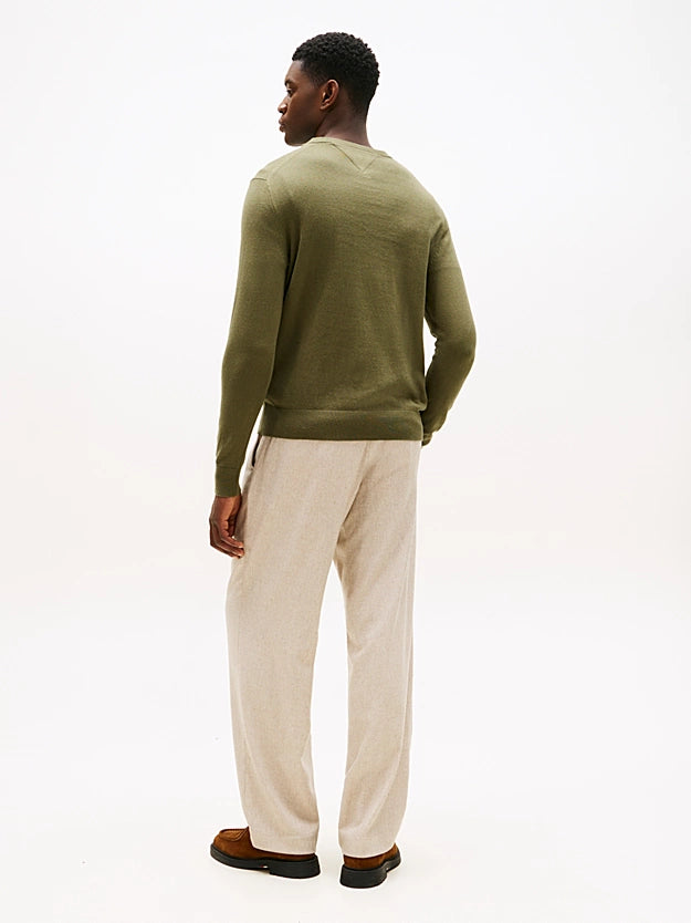 Tommy Hilfiger Crew Neck Jumper With Cashmere - Huntsman Green MW0MW28046_MT1_alternate3