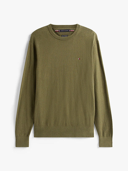 Tommy Hilfiger Crew Neck Jumper With Cashmere - Huntsman Green MW0MW28046_MT1_alternate4