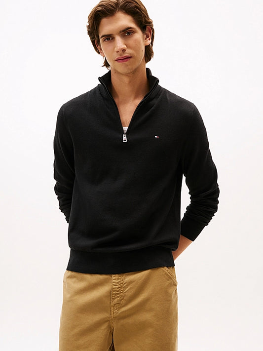 Tommy Hilfiger Half-Zip Jumper With Cashmere - Black MW0MW28049_BDS_main
