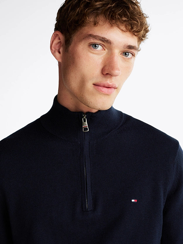 Tommy Hilfiger Half-Zip Jumper With Cashmere - Navy Blue MW0MW28049_DW5_alternate3