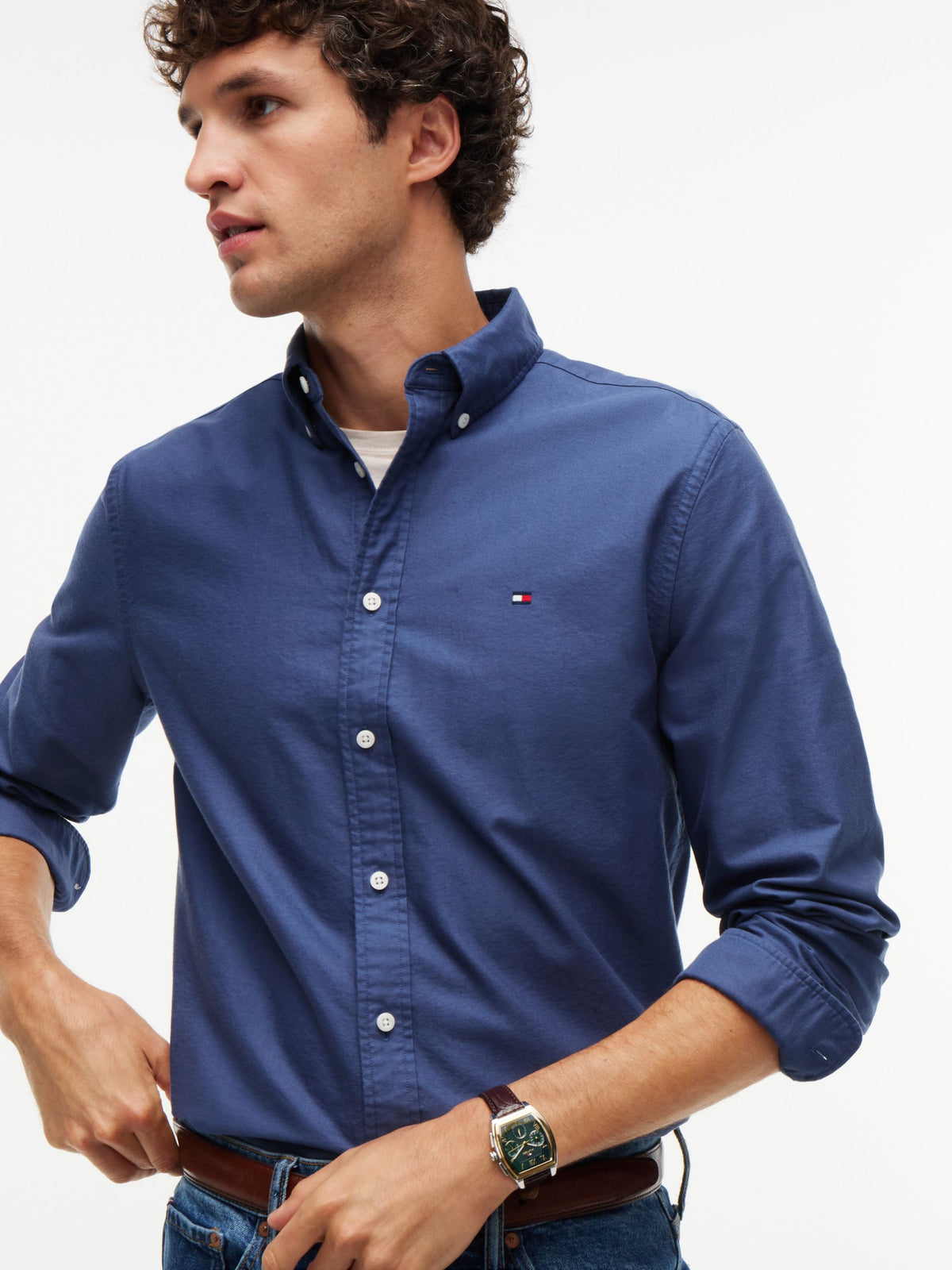 Tommy Hilfiger Heritage Oxford Shirt - Aegean Sea MW0MW35774_0GY_alternate3_ay