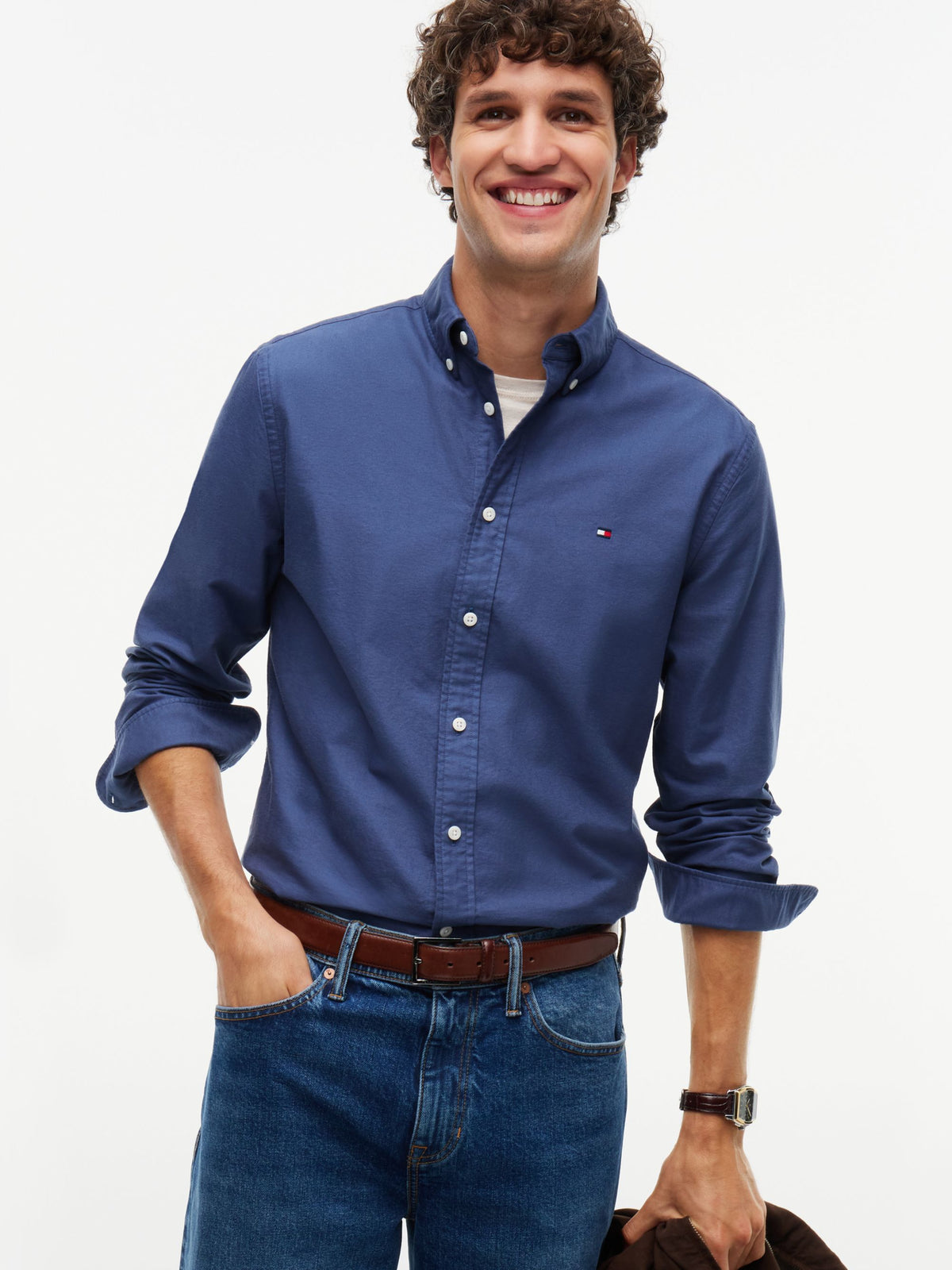 Tommy Hilfiger Heritage Oxford Shirt - Aegean Sea MW0MW35774_0GY_alternate4_ay