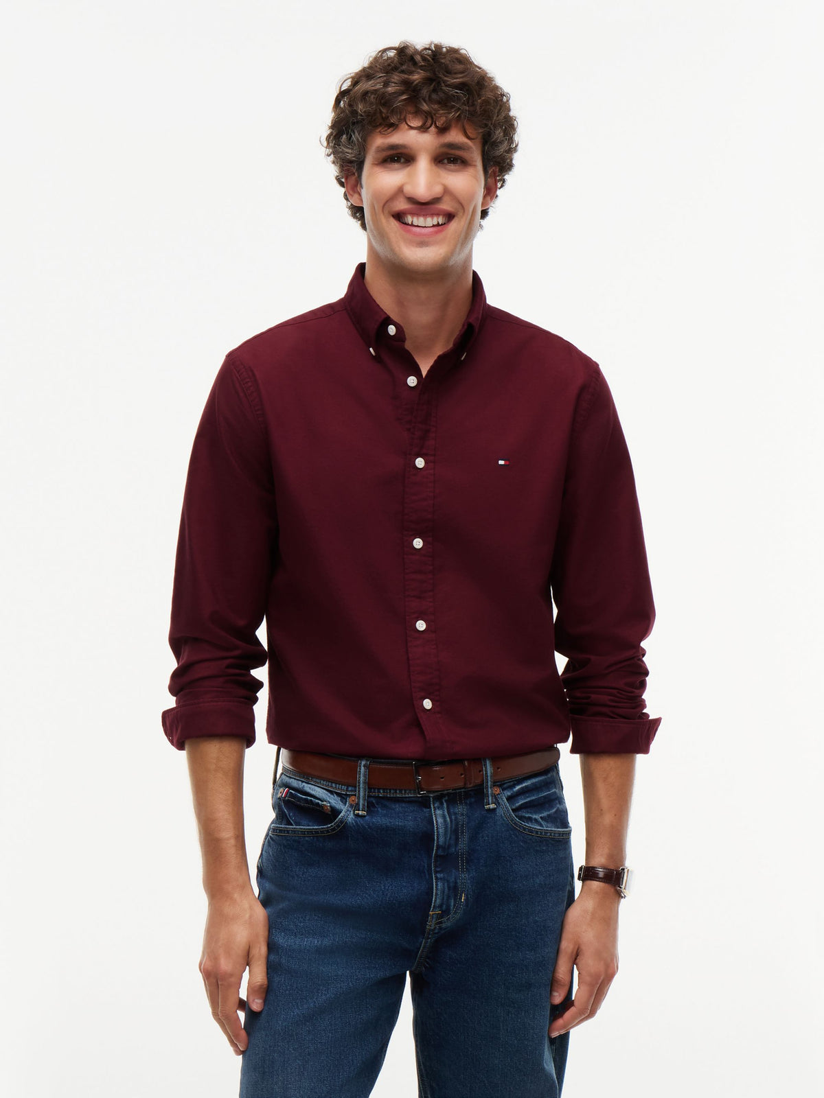 Tommy Hilfiger Heritage Oxford Shirt - Burgundy MW0MW35774_0KP_alternate1_ay