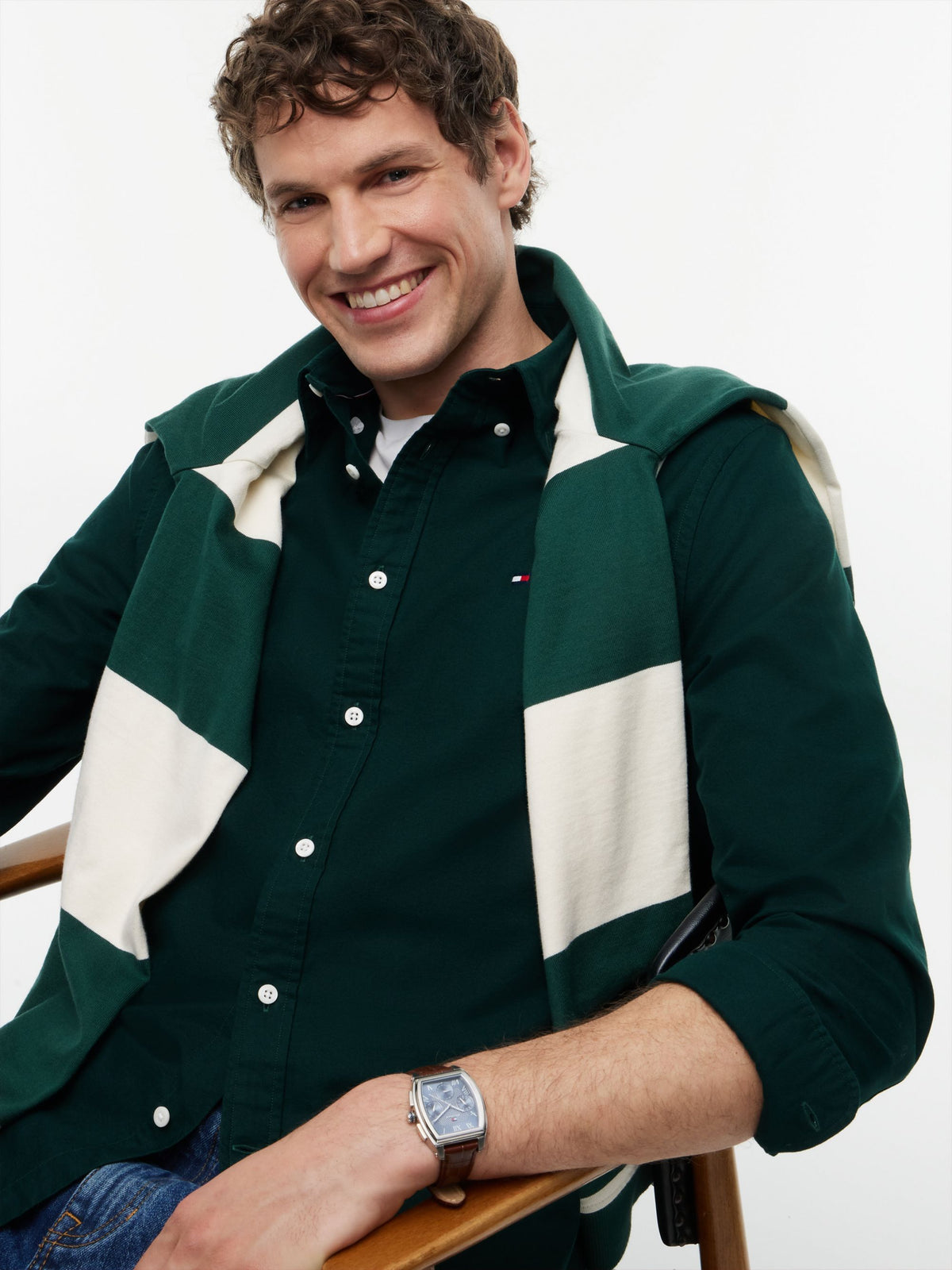 Tommy Hilfiger Heritage Oxford Shirt - Hunter Green MW0MW35774_MBP_alternate3_ay