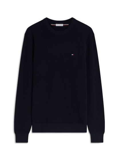 Tommy Hilfiger Essential Structure Crew Neck Jumper - Navy MW0MW36347_DW5_main_ay