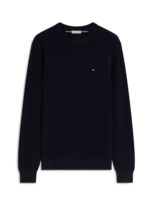 Tommy Hilfiger Essential Structure Crew Neck Jumper - Navy MW0MW36347_DW5_main_ay