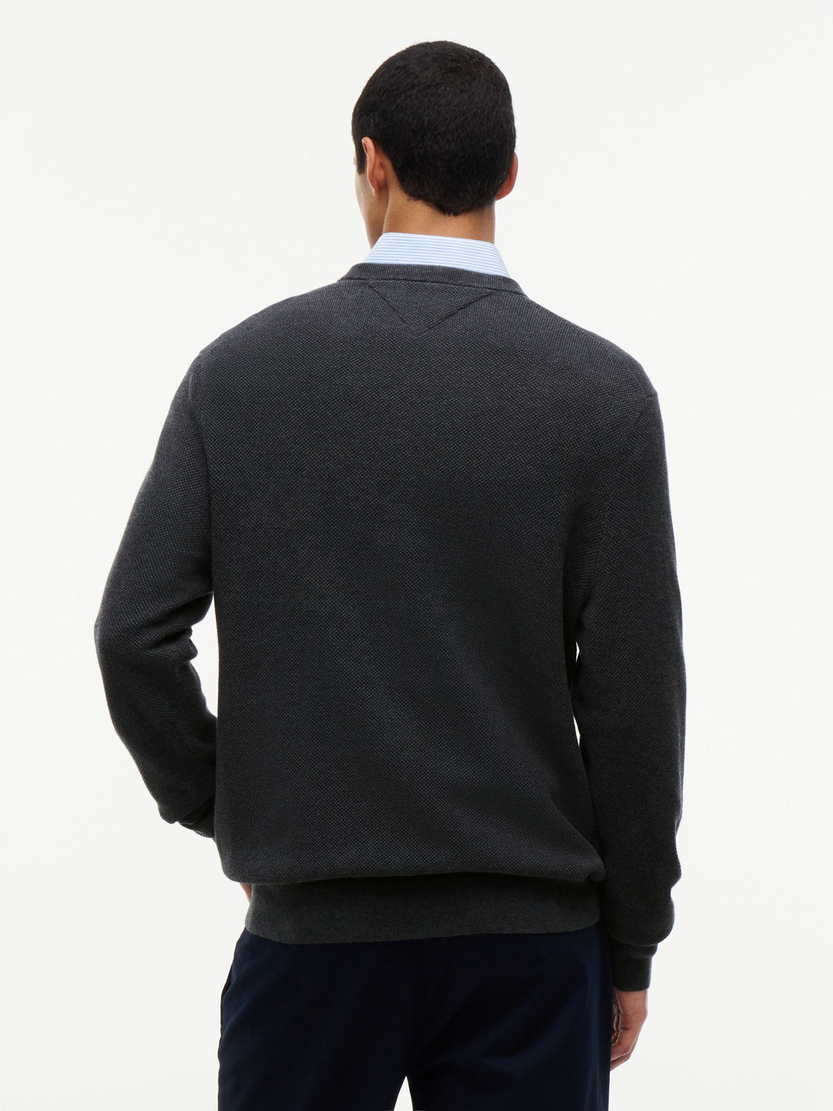 Tommy Hilfiger Essential Structure Crew Neck Jumper - Dark Grey Heather MW0MW36347_P92_alternate4_ay