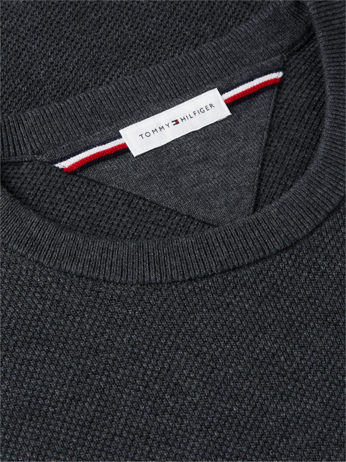 Tommy Hilfiger Essential Structure Crew Neck Jumper - Dark Grey Heather MW0MW36347_P92_alternate5_ay