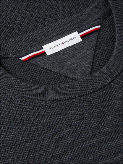 Tommy Hilfiger Essential Structure Crew Neck Jumper - Dark Grey Heather MW0MW36347_P92_alternate5_ay