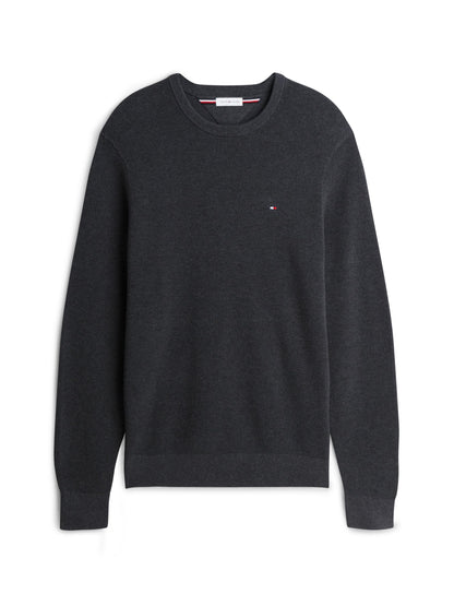 Tommy Hilfiger Essential Structure Crew Neck Jumper - Dark Grey Heather MW0MW36347_P92_main_ay