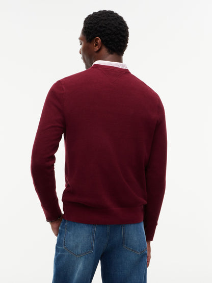 Tommy Hilfiger Essential Structure Crew Neck Jumper - Burgundy MW0MW36347_VLP_alternate4_ay
