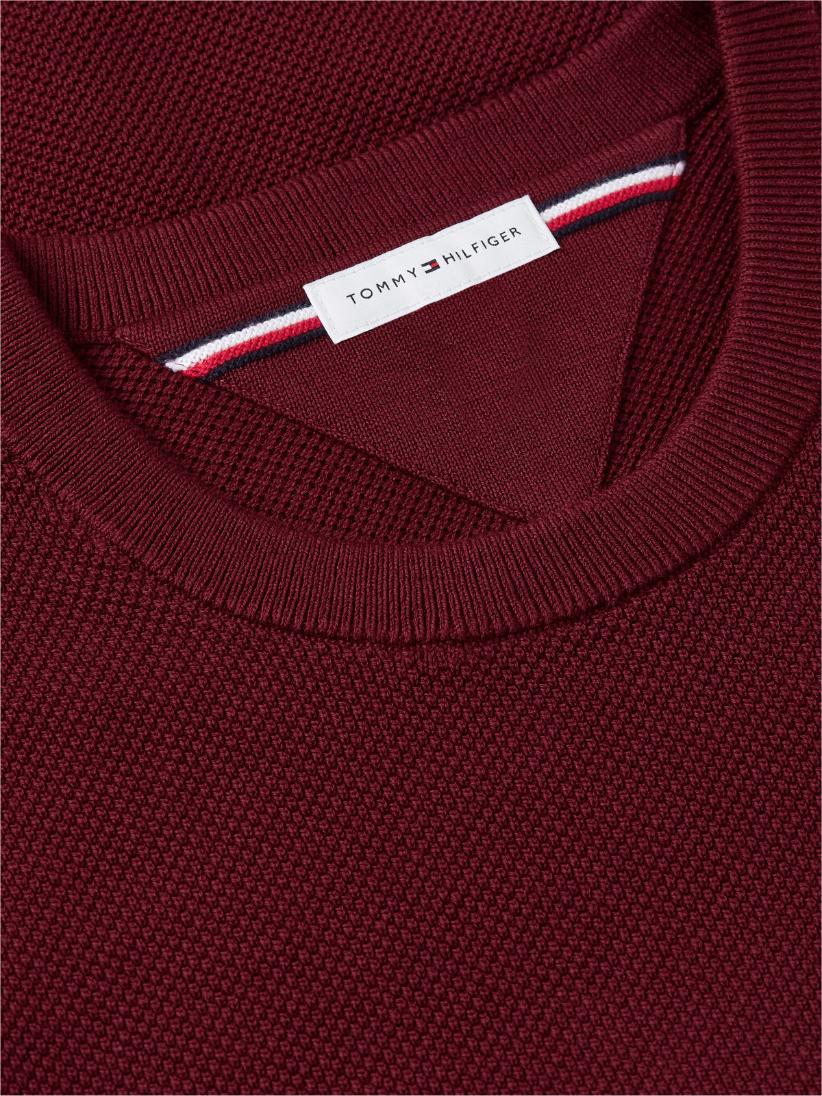 Tommy Hilfiger Essential Structure Crew Neck Jumper - Burgundy MW0MW36347_VLP_alternate5_ay
