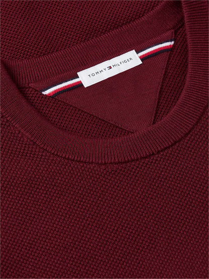 Tommy Hilfiger Essential Structure Crew Neck Jumper - Burgundy MW0MW36347_VLP_alternate5_ay