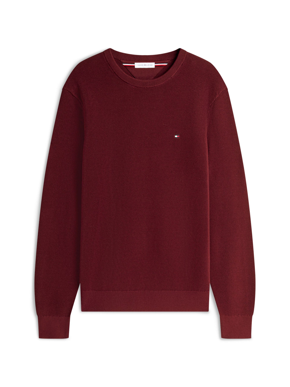 Tommy Hilfiger Essential Structure Crew Neck Jumper - Burgundy MW0MW36347_VLP_main_ay