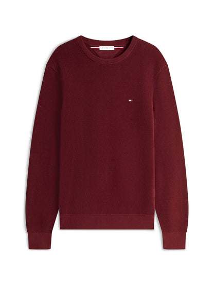 Tommy Hilfiger Essential Structure Crew Neck Jumper - Burgundy MW0MW36347_VLP_main_ay