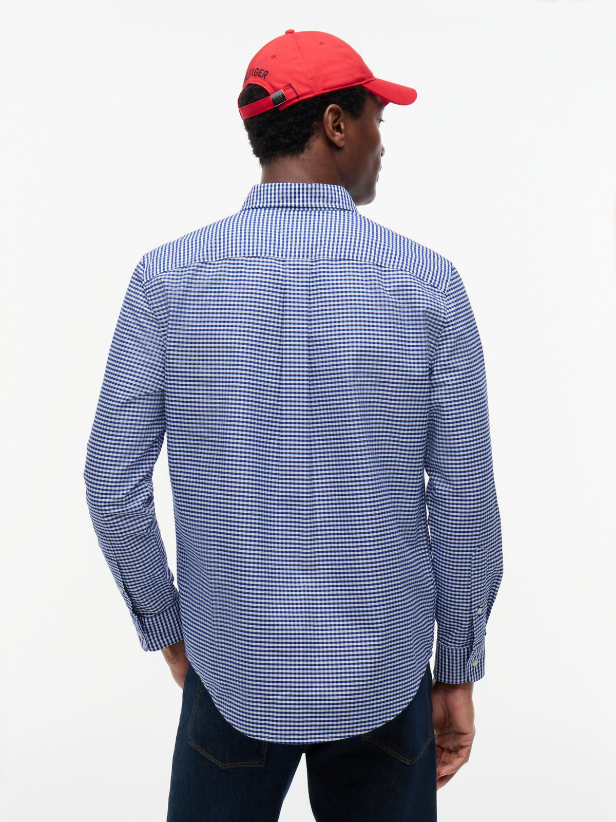 Tommy Hilfiger Regular Fit Gingham Check Oxford Shirt - Royal Blue Check MW0MW36395_0MV_alternate4_ay