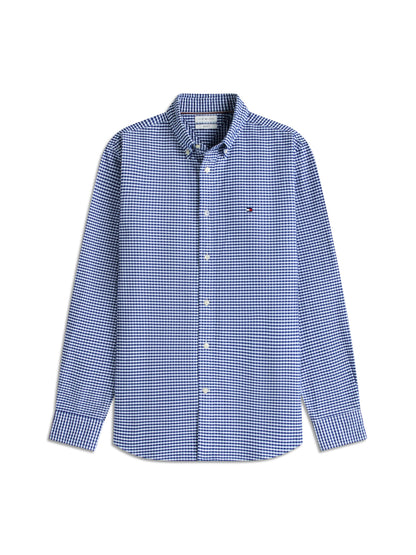 Tommy Hilfiger Regular Fit Gingham Check Oxford Shirt - Royal Blue Check MW0MW36395_0MV_main_ay