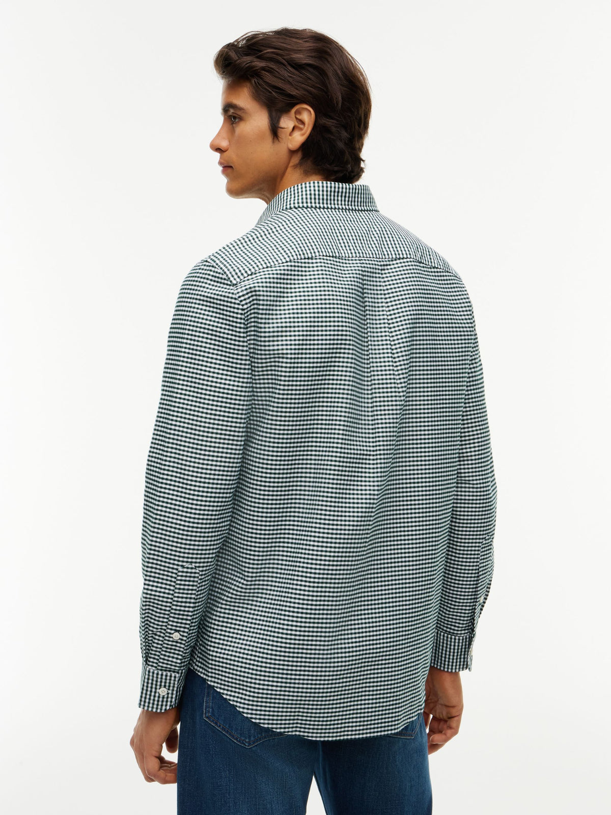 Tommy Hilfiger Regular Fit Gingham Check Oxford Shirt - Hunter Green Check MW0MW36395_0N2_alternate4_ay