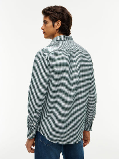 Tommy Hilfiger Regular Fit Gingham Check Oxford Shirt - Hunter Green Check MW0MW36395_0N2_alternate4_ay