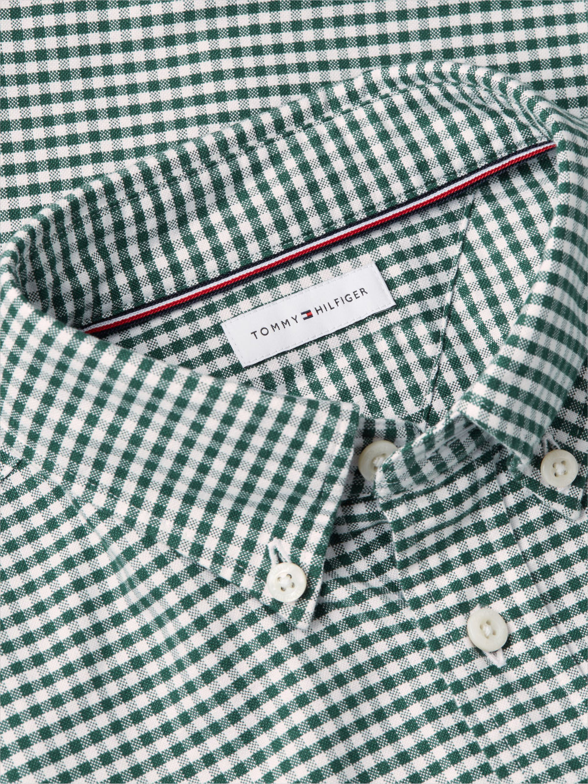 Tommy Hilfiger Regular Fit Gingham Check Oxford Shirt - Hunter Green Check MW0MW36395_0N2_alternate5_ay