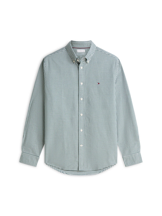 Tommy Hilfiger Regular Fit Gingham Check Oxford Shirt - Hunter Green Check MW0MW36395_0N2_main_ay