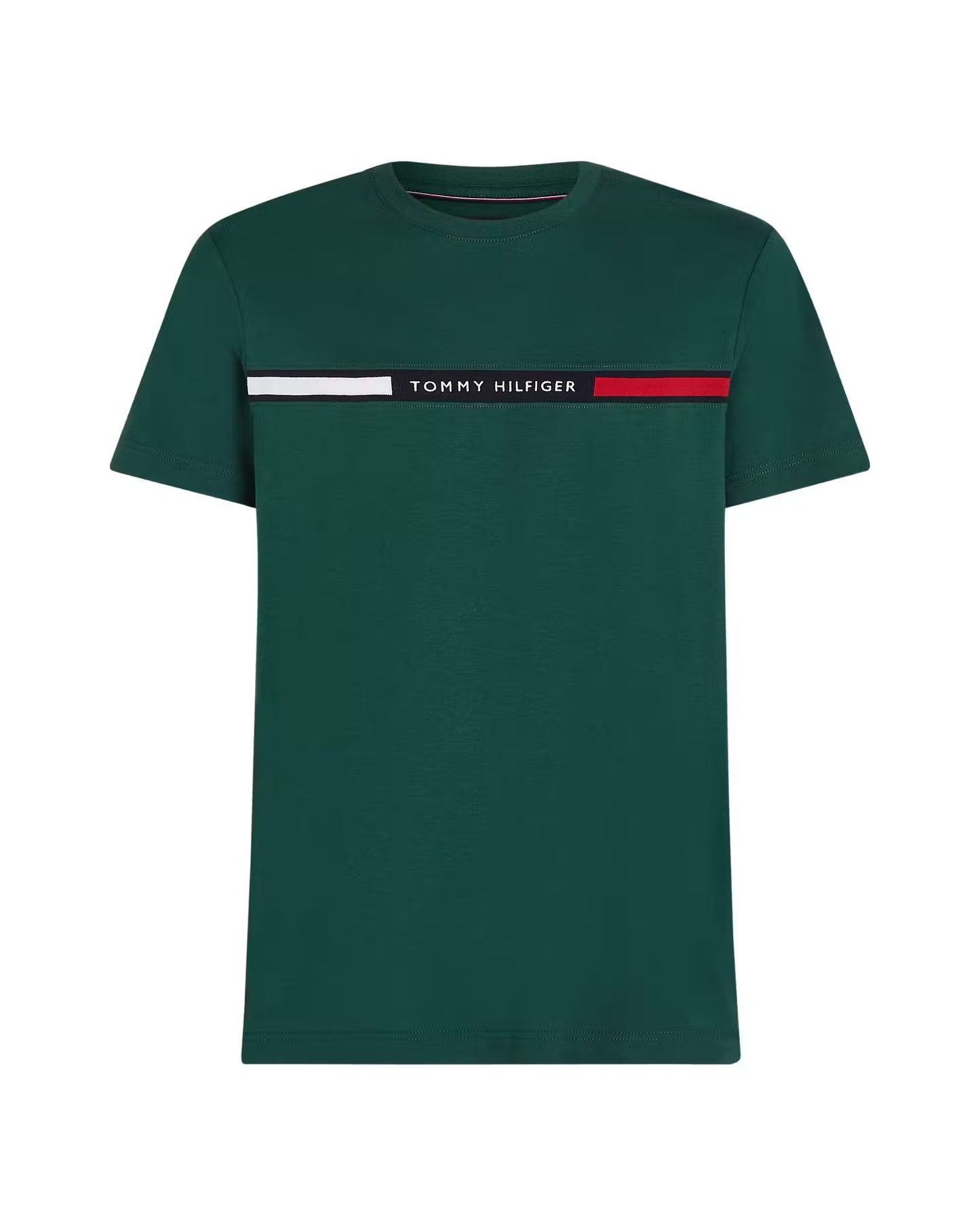 Tommy Hilfiger Rib-Knit Logo Insert Crew Neck T-Shirt - Ornamental green MW0MW36498L6K_F_C5301