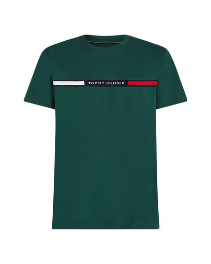 Tommy Hilfiger Rib-Knit Logo Insert Crew Neck T-Shirt - Ornamental green MW0MW36498L6K_F_C5301