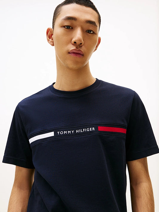 Tommy Hilfiger Rib-Knit Logo Insert Crew Neck T-Shirt - Desert Sky MW0MW36498_DW5_alternate1