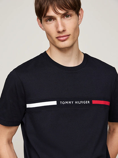Tommy Hilfiger Rib-Knit Logo Insert Crew Neck T-Shirt - Desert Sky MW0MW36498_DW5_alternate3