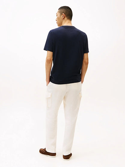 Tommy Hilfiger Rib-Knit Logo Insert Crew Neck T-Shirt - Desert Sky MW0MW36498_DW5_alternate4