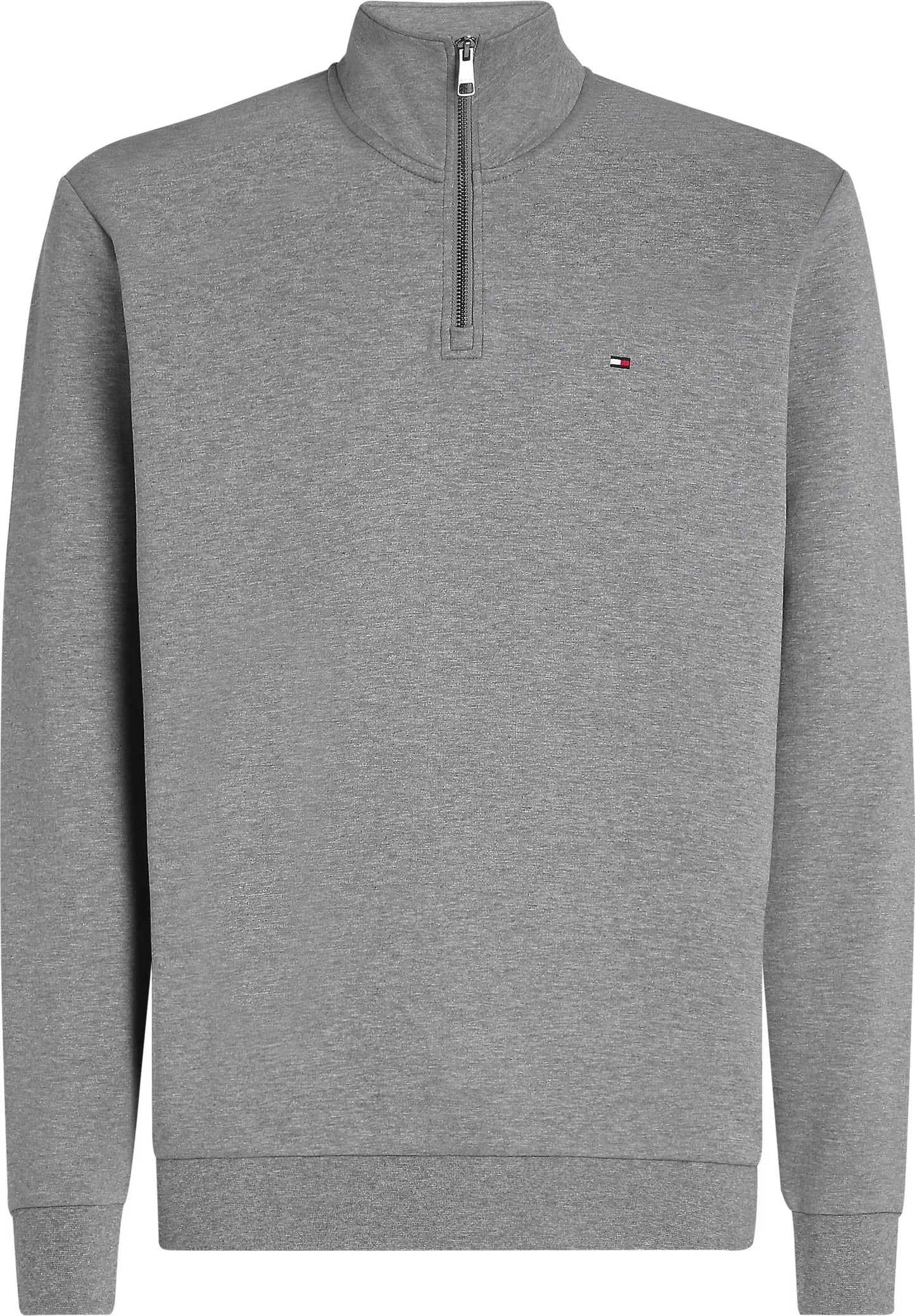 Tommy Hilfiger Quarter-Zip Intechno Knit Sweatshirt - Medium Grey Heather MW0MW36510P91_F_C4301