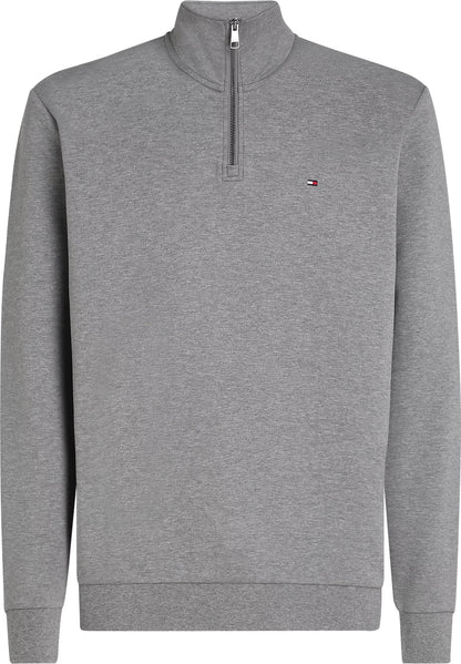 Tommy Hilfiger Quarter-Zip Intechno Knit Sweatshirt - Medium Grey Heather MW0MW36510P91_F_C4301