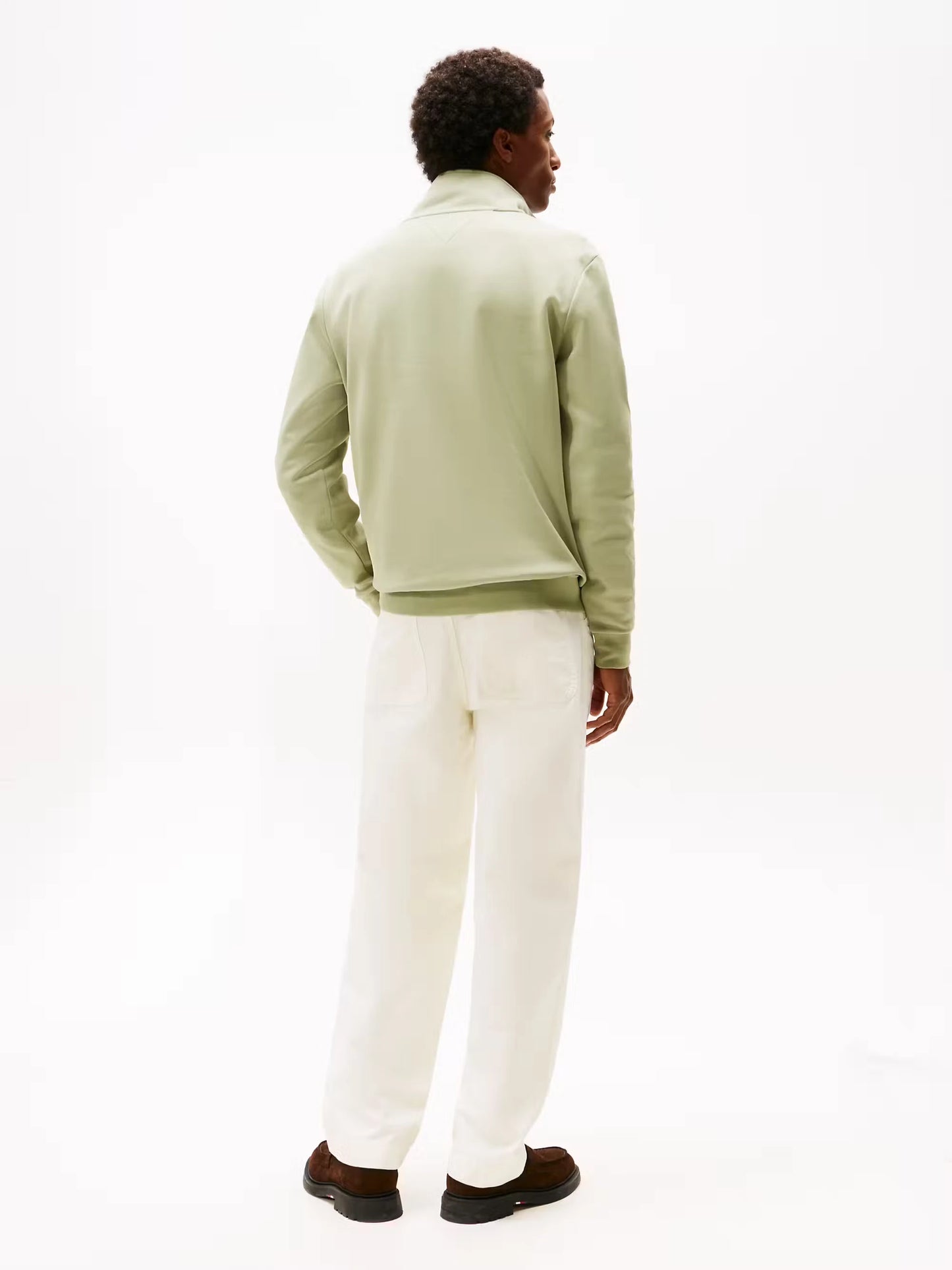 Tommy Hilfiger Performance Quarter-Zip Intechno Knit Jumper - Earth Sage MW0MW36510_L9A_alternate3