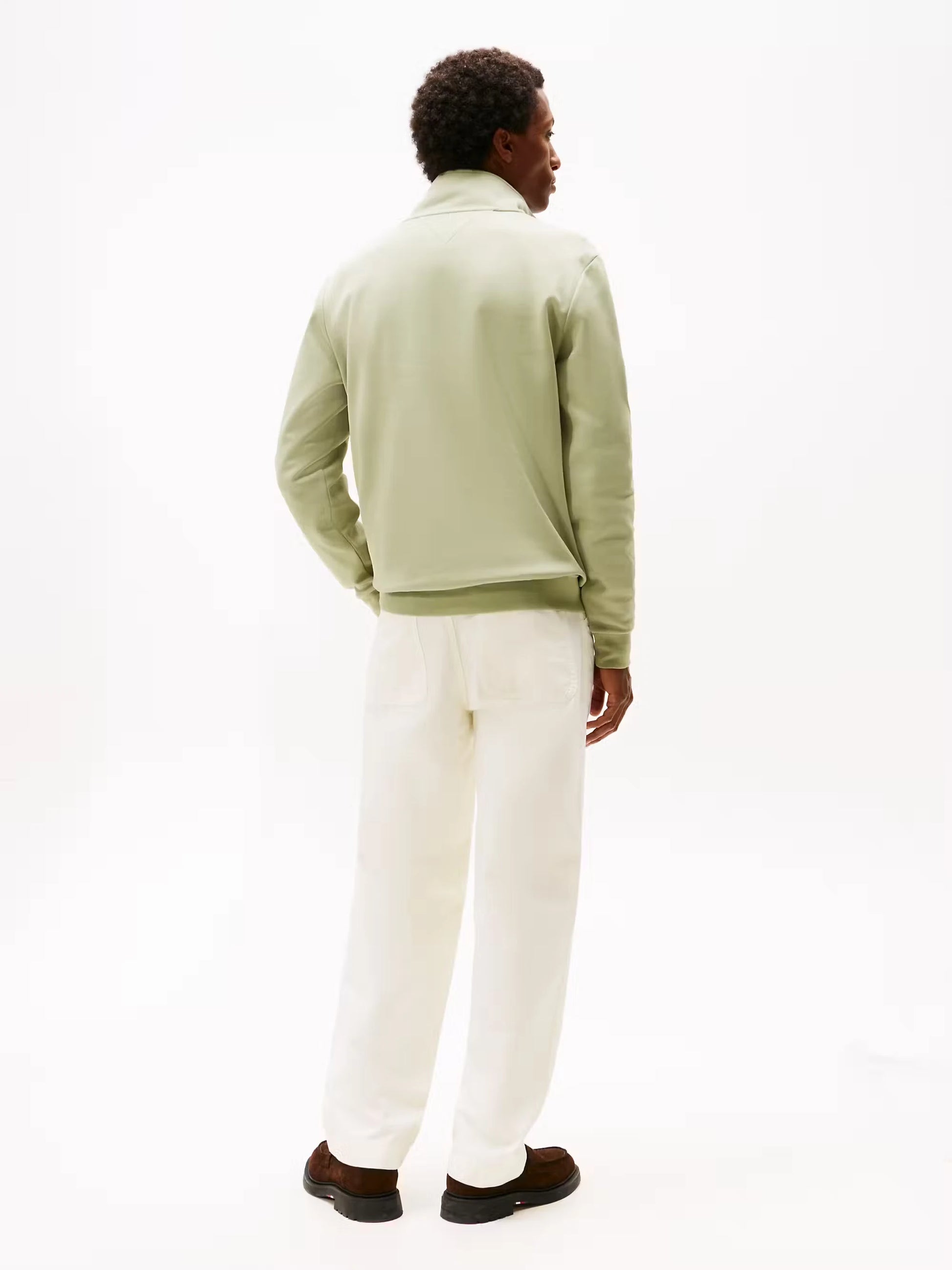 Tommy Hilfiger Performance Quarter-Zip Intechno Knit Jumper - Earth Sage MW0MW36510_L9A_alternate3