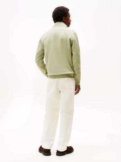 Tommy Hilfiger Performance Quarter-Zip Intechno Knit Jumper - Earth Sage MW0MW36510_L9A_alternate3