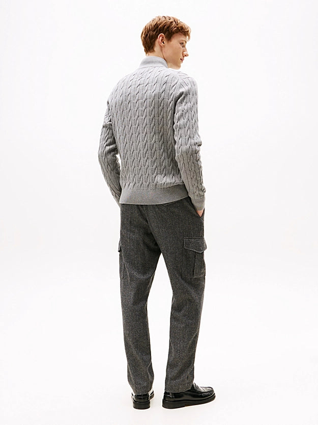 Tommy Hilfiger Cable Knit Half-Zip Jumper - Medium Grey Heather MW0MW36532_P91_alternate4_1c917972-2c49-4752-954f-923df3848ef4
