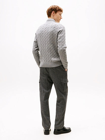 Tommy Hilfiger Cable Knit Half-Zip Jumper - Medium Grey Heather MW0MW36532_P91_alternate4_1c917972-2c49-4752-954f-923df3848ef4