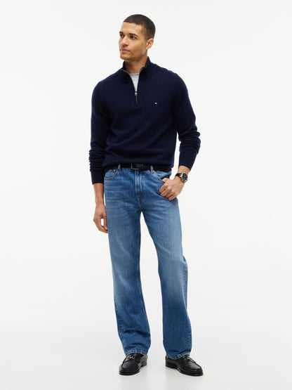 Tommy Hilfiger Lambswool Zip Mock Jumper - Navy MW0MW36536_DW5_alternate2_ay