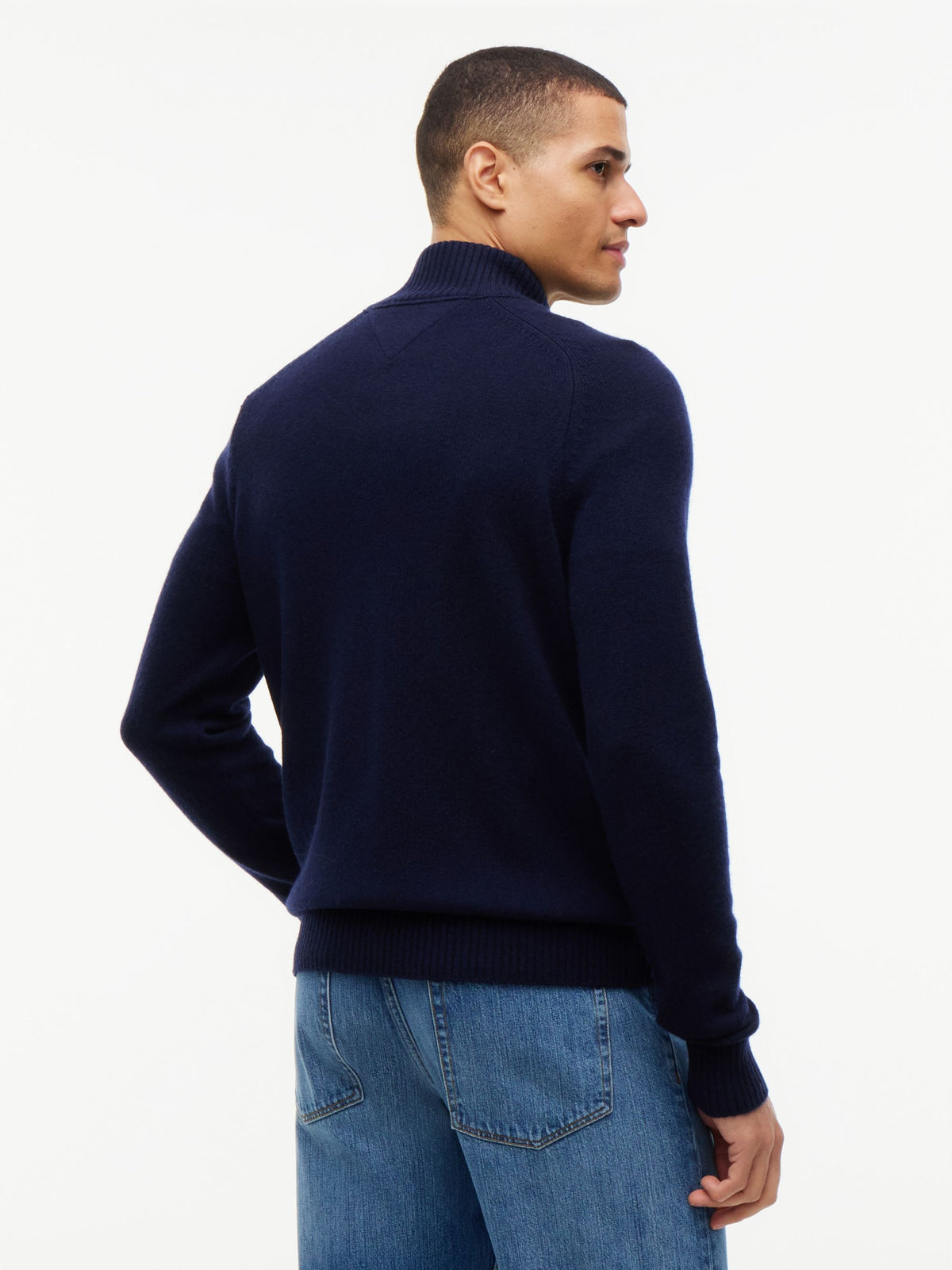 Tommy Hilfiger Lambswool Zip Mock Jumper - Navy MW0MW36536_DW5_alternate4_ay