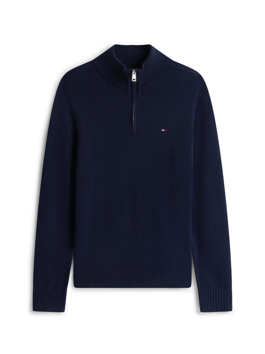 Tommy Hilfiger Lambswool Zip Mock Jumper - Navy MW0MW36536_DW5_main_ay