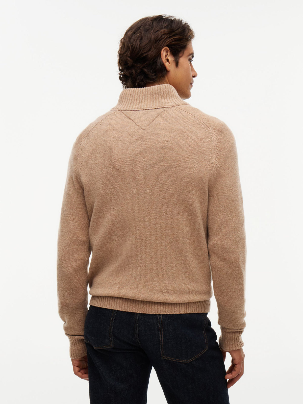 Tommy Hilfiger Lambswool Zip Mock Jumper - Camel MW0MW36536_RE5_alternate4_ay