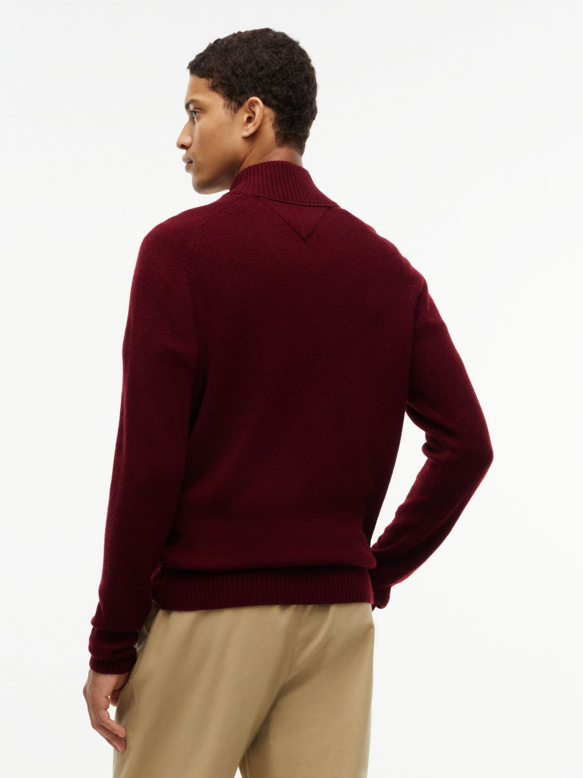 Tommy Hilfiger Lambswool Zip Mock Jumper - Burgundy MW0MW36536_V98_alternate4_ay