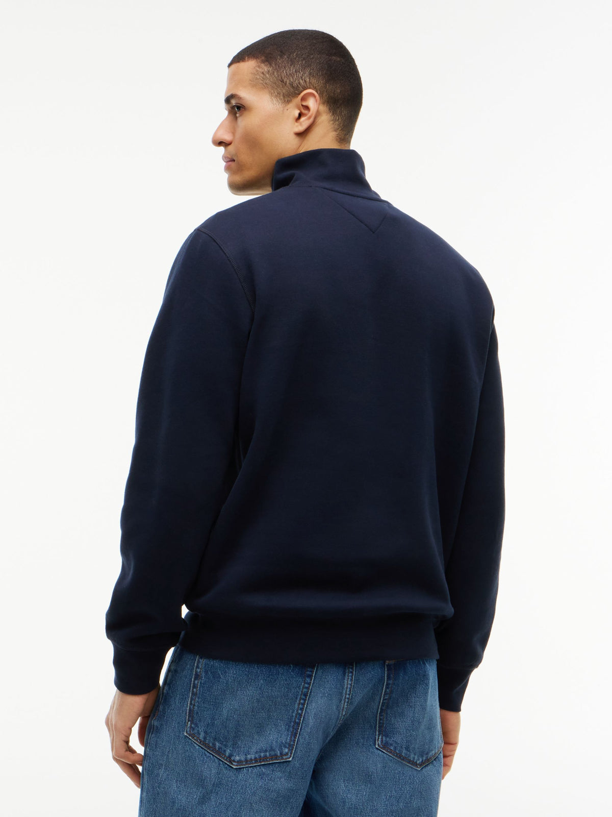 Tommy Hilfiger Essential Fleece Quarter-Zip Sweatshirt - Navy MW0MW37233_DW5_alternate4_ay