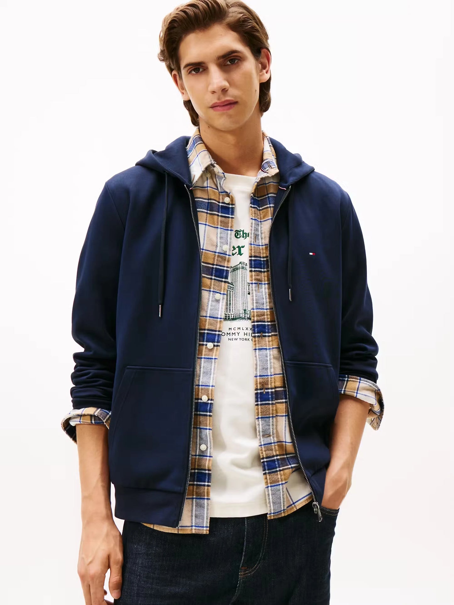 Tommy Hilfiger Essential Intechno Zip Through - Desert Sky MW0MW37243_DW5_main