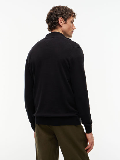 Tommy Hilfiger Essential Cotton Zip Mock Jumper - Black MW0MW37331_BDS_alternate4_ay